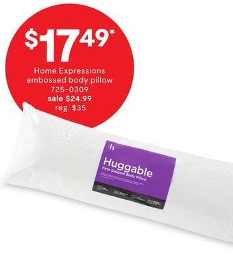 JC Penney Home expressions embossed body pillow offer
