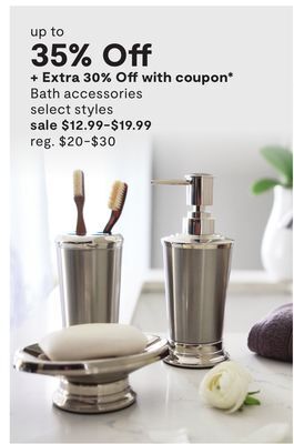 JC Penney Bath accessories offer