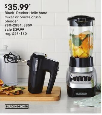 JC Penney Black + decker helix hand mixer or power crush blender offer