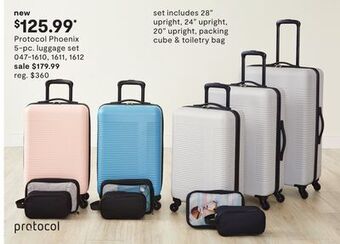 JC Penney Protocol phoenix 5-pc. luggage set offer