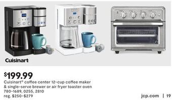JC Penney Cuisinart® coffee center 12-cup coffee maker & single-serve brewer or air fryer toaster oven offer