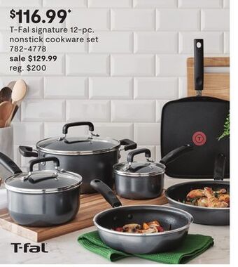 JC Penney T-fal signature 12-pc. nonstick cookware set offer