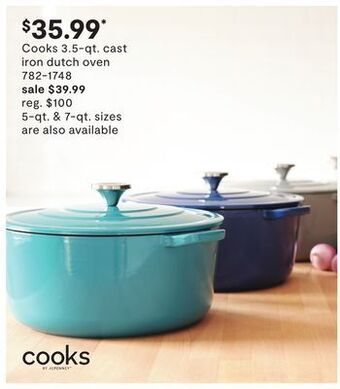 JC Penney Cooks 3.5-qt. cast iron dutch oven offer