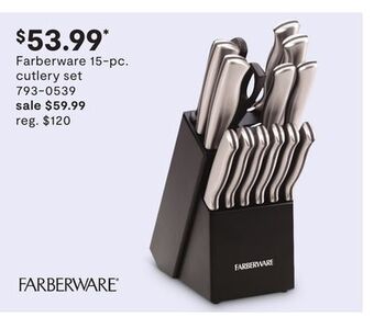 JC Penney Farberware 15-pc. cutlery set offer