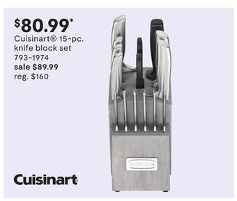 JC Penney Cuisinart® 15-pc. knife block set offer