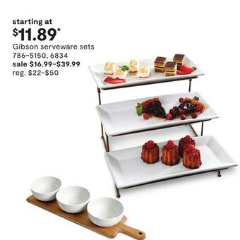JC Penney Gibson serveware sets offer