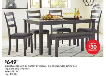 JC Penney Signature design by ashley brisben 6-pc. rectangular dining set offer