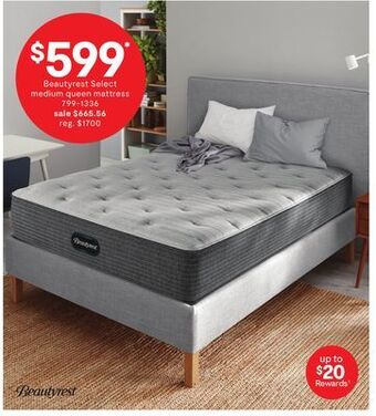 JC Penney Beautyrest select medium queen mattress offer