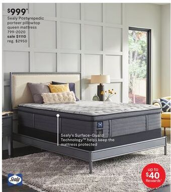 JC Penney Sealy posturepedic porteer pillowtop queen mattress offer
