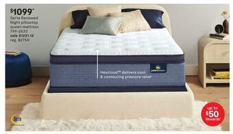 JC Penney Serta renewed night pillowtop queen mattress offer