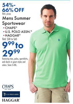 Boscov's Mens summer sportswear offer