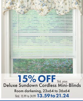 Boscov's Deluxe sundown cordless mini-blinds offer