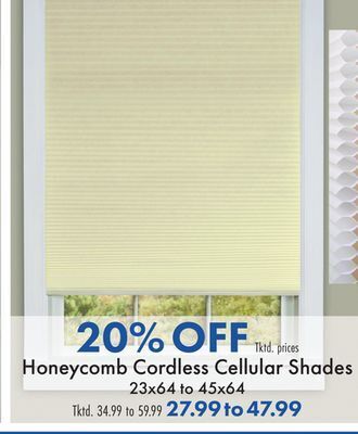 Boscov's Honeycomb cordless cellular shades offer
