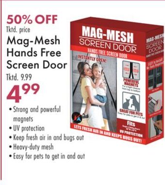 Boscov's Mag-mesh hands free screen door offer