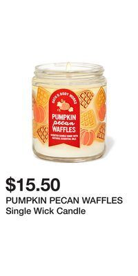 Bath & Body Works Pumpkin pecan waffles single wick candle offer