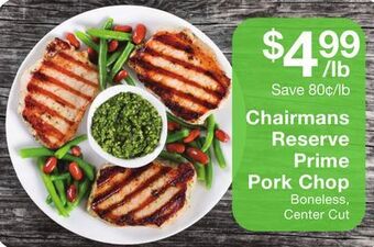 Fairway Store Market Chairmans reserve prime pork chop offer