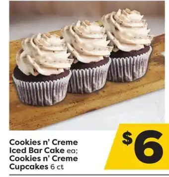 Weis Markets Cookies n' creme iced bar cake ea cookies n' creme cupcakes offer
