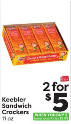 Weis Markets Keebler sandwich crackers offer