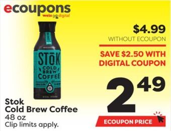 Weis Markets Stok cold brew coffee offer
