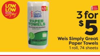 Weis Markets Weis simply great paper towels offer