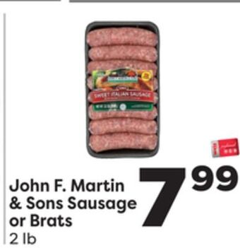 Weis Markets John f. martin & sons sausage or brats offer