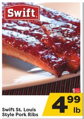 Weis Markets Swift st. louis style pork ribs offer