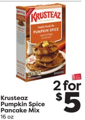 Weis Markets Krusteaz pumpkin spice pancake mix offer