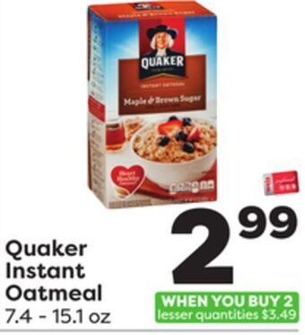 Weis Markets Quaker instant oatmeal offer
