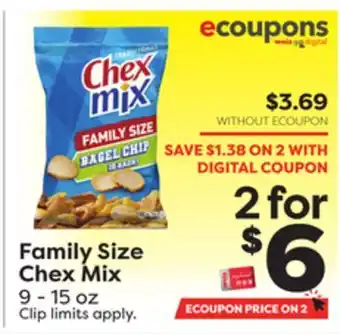 Weis Markets Family size chex mix offer