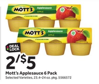 Stop&Shop Mott's applesauce 6 pack offer