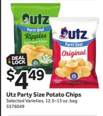 Stop&Shop Utz party size potato chips offer