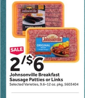 Stop&Shop Johnsonville breakfast sausage patties or links offer