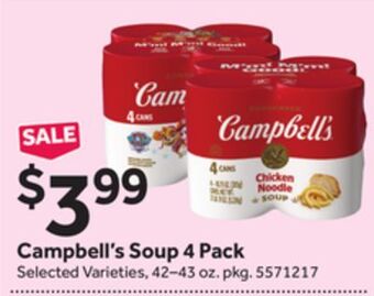 Stop&Shop Campbell's soup 4 pack offer