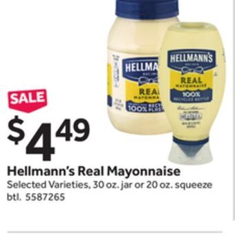 Stop&Shop Hellmann's real mayonnaise offer
