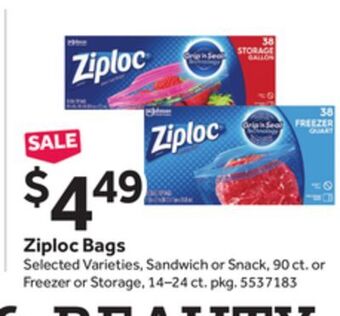 Stop&Shop Ziploc bags offer