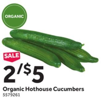 Stop&Shop Organic hothouse cucumbers offer