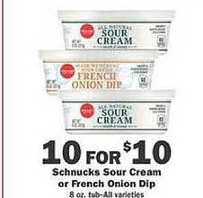 Schnucks Schnucks sour cream or french onion dip offer
