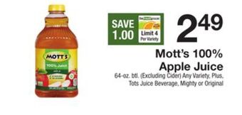 The Fresh Grocer 100% apple juice offer