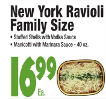 King Kullen New york ravioli family size offer