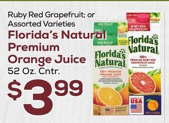DeCicco & Sons Florida's natural premium orange juice offer