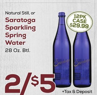 DeCicco & Sons Saratoga sparkling spring water offer