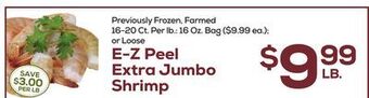 DeCicco & Sons E-z peel extra jumbo shrimp offer