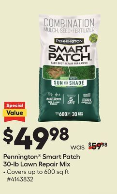 Lowe's Pennington® smart patch 30-lb lawn repair mix offer