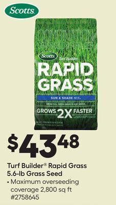 Lowe's Turf builder® rapid grass 5.6-lb grass seed offer