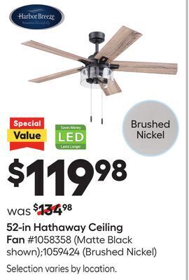 Lowe's 52-in hathaway ceiling fan offer