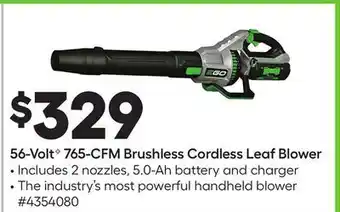 Lowe's 765-cfm brushless cordless leaf blower offer