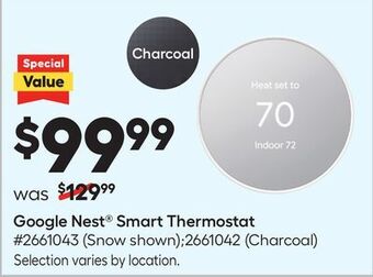 Lowe's Google nest® smart thermostat offer