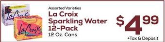 DeCicco & Sons La croix sparkling water 12-pack offer
