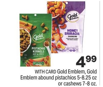CVS Gold emblem, gold emblem abound pistachios 5-8.25 oz or cashews 7-8 oz offer