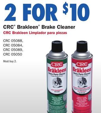 Carquest Crc® brakleen® brake cleaner offer
